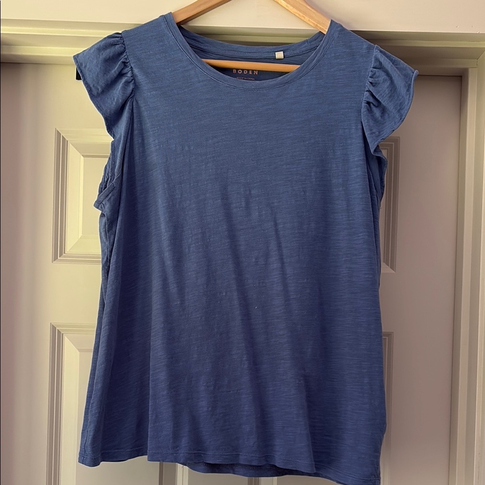 Boden Blue Ruffled Blouse